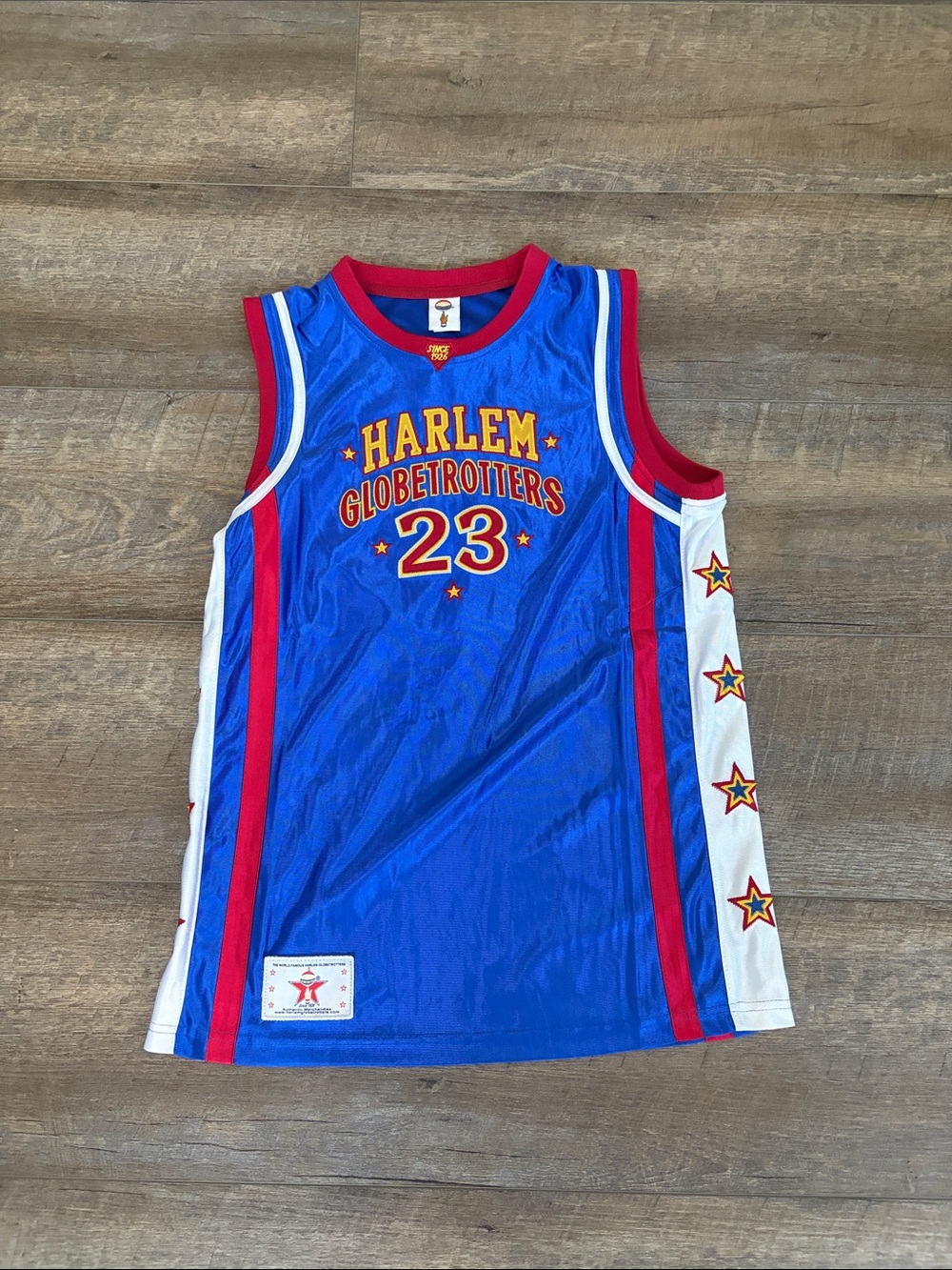 Harlem Globetrotters Mens Blue #23 Thunder Autographed Jersey